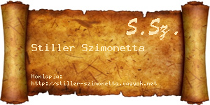 Stiller Szimonetta névjegykártya